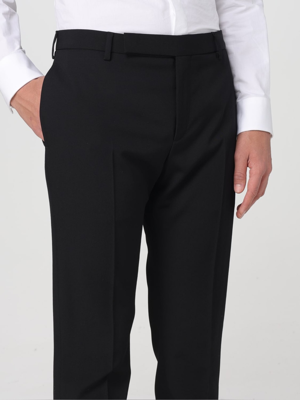 Yves Saint Lauren Soft Thin Navy Wool Dress Pants 48